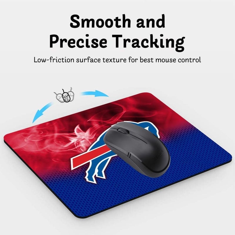 ZYJTEK Gaming Mouse Pad for Football Sports Fans, Non-Slip Rubber Base Blue Red Design Square Mousepad for Computers Laptop Desk Mat - Image 5
